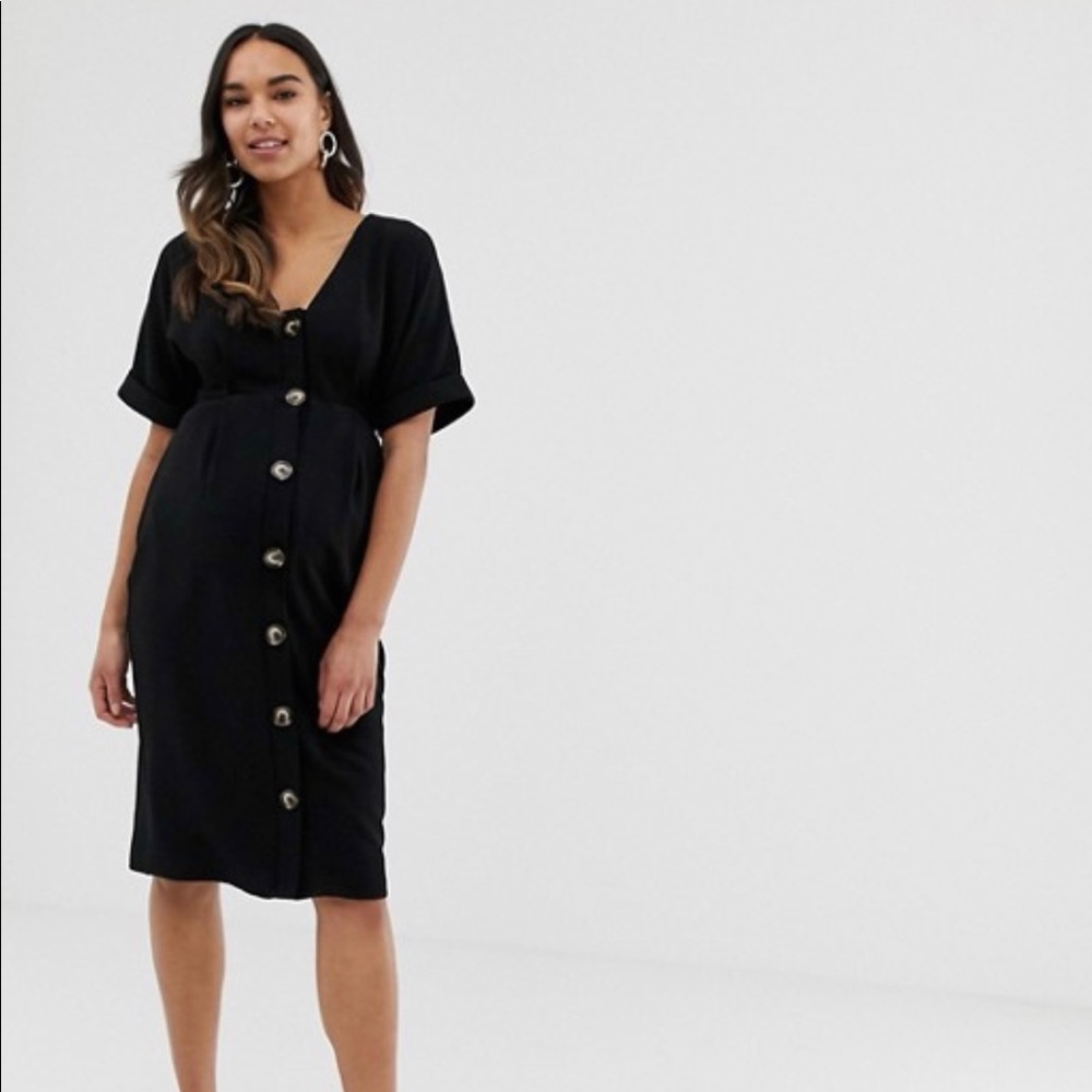 ASOS Maternity Button Midi Wiggle Dress (NWT)